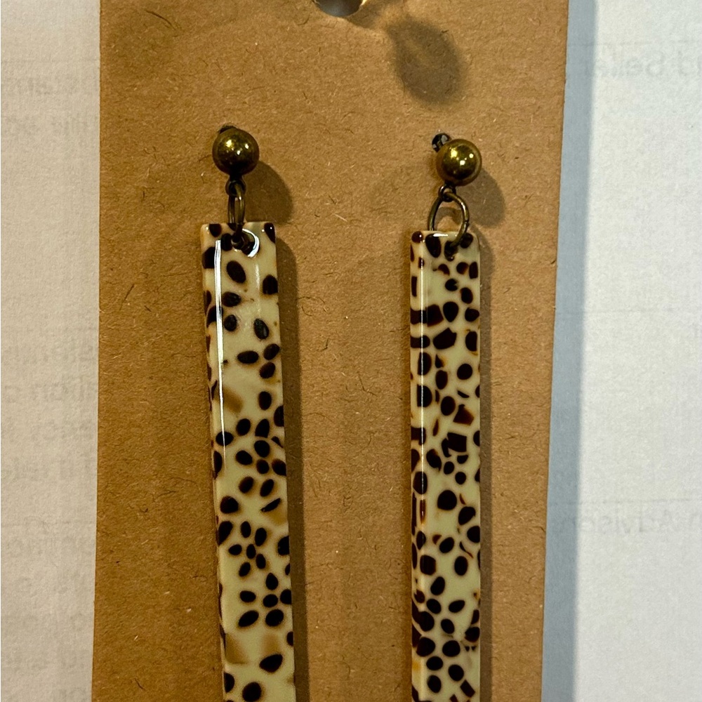 Leopard Print Dangle Earrings